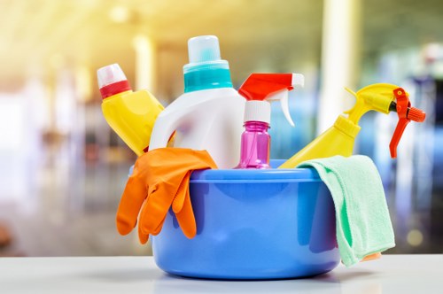 Professional office cleaning in a Putney workplace with tidy desks and clean floors