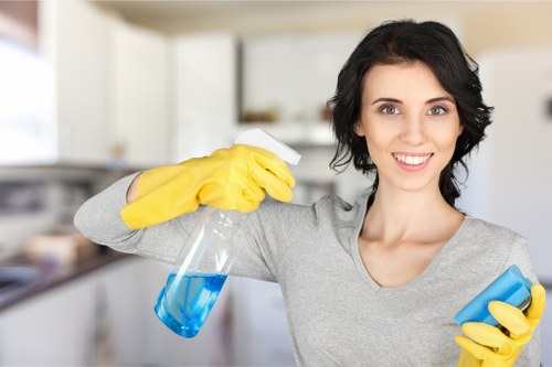 Local cleaning team working in a Putney flat or office
