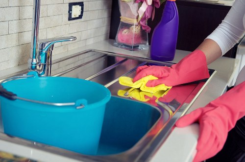 Professional post-build cleaning of a kitchen in Putney