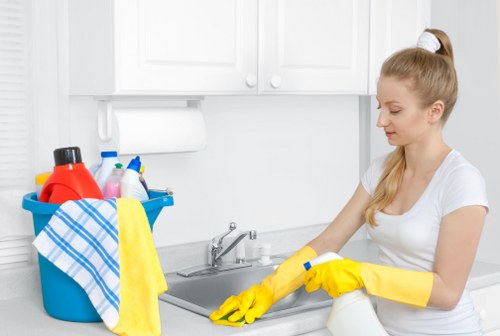 Cleaning a residential building façade in Putney